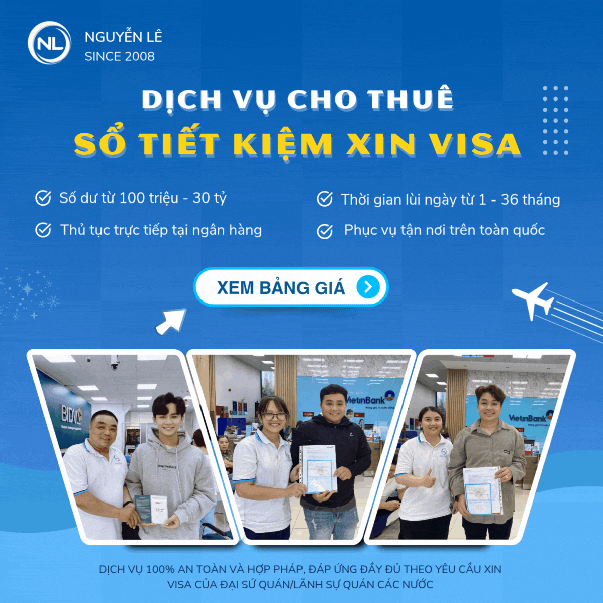 dịch vụ cho thuê sổ tiết kiệm xin visa