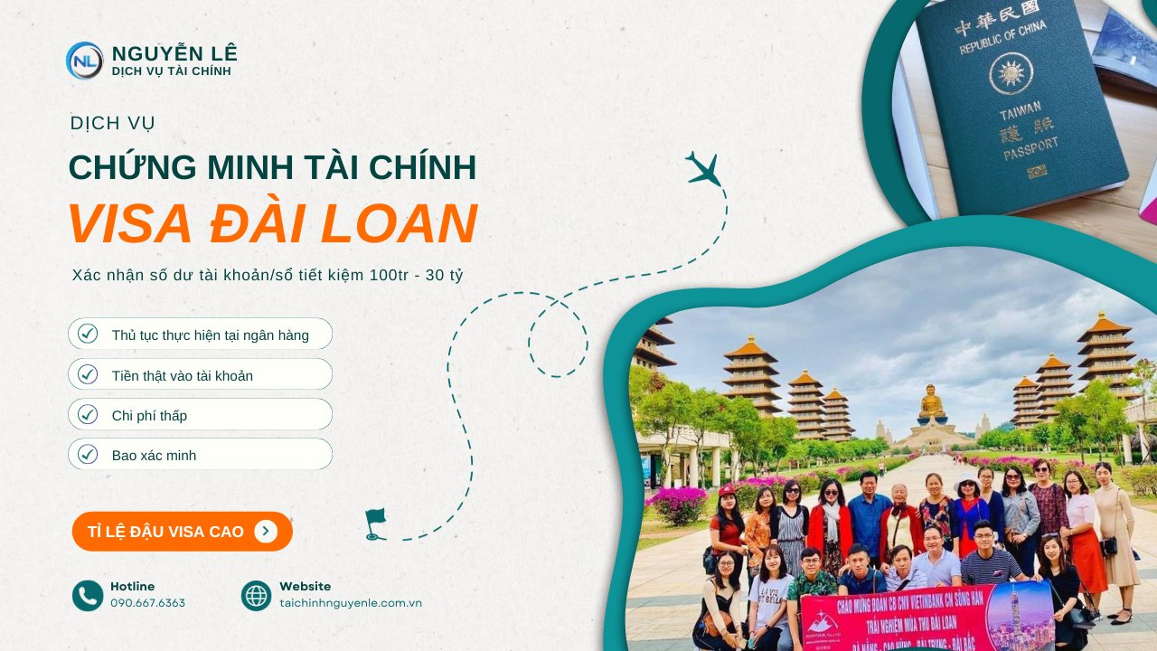 chứng minh tài chính visa đài loan