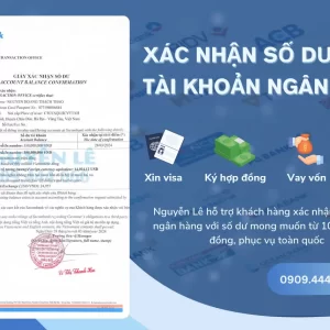 hướng dẫn xác nhận số dư tài khoản ngân hàng