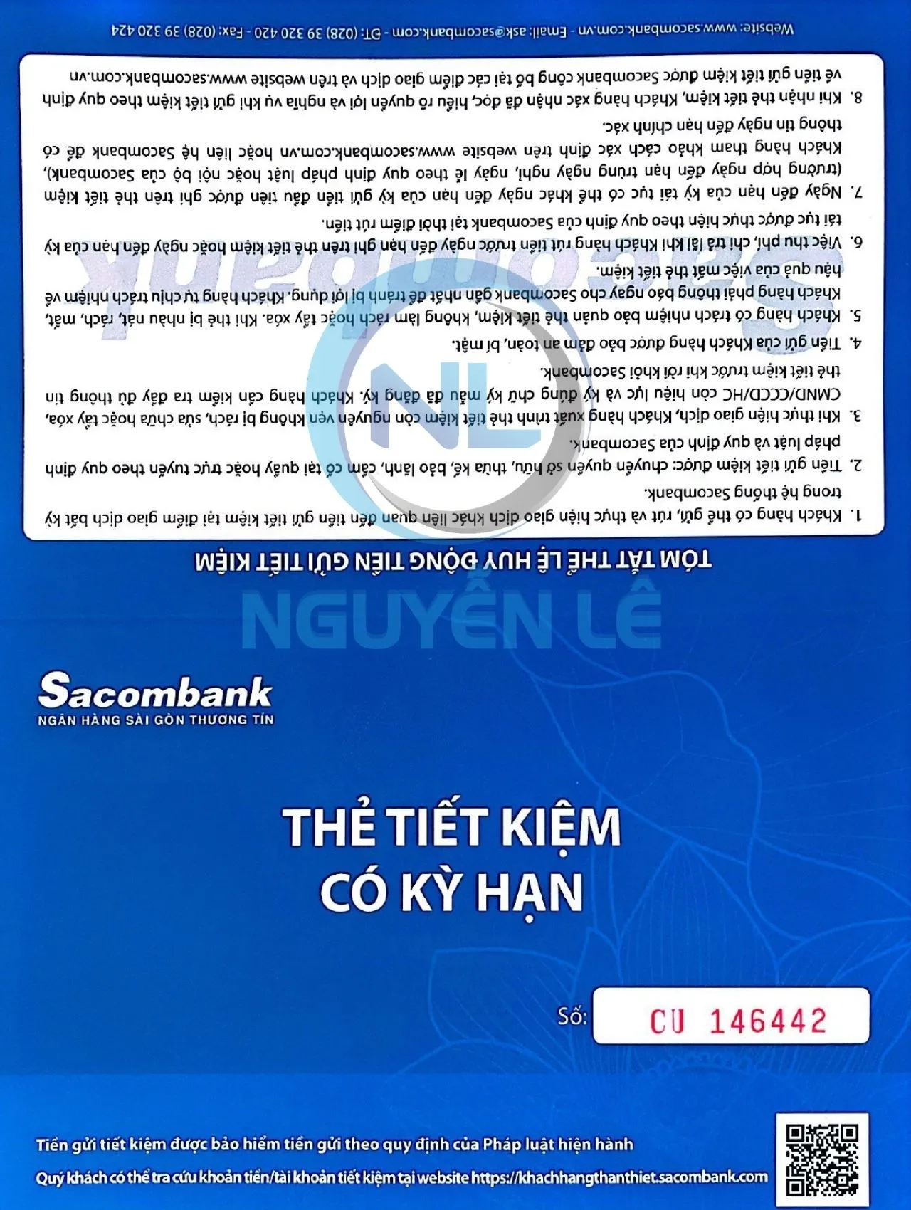 Sổ tiết kiệm ngân hàng Sacombank