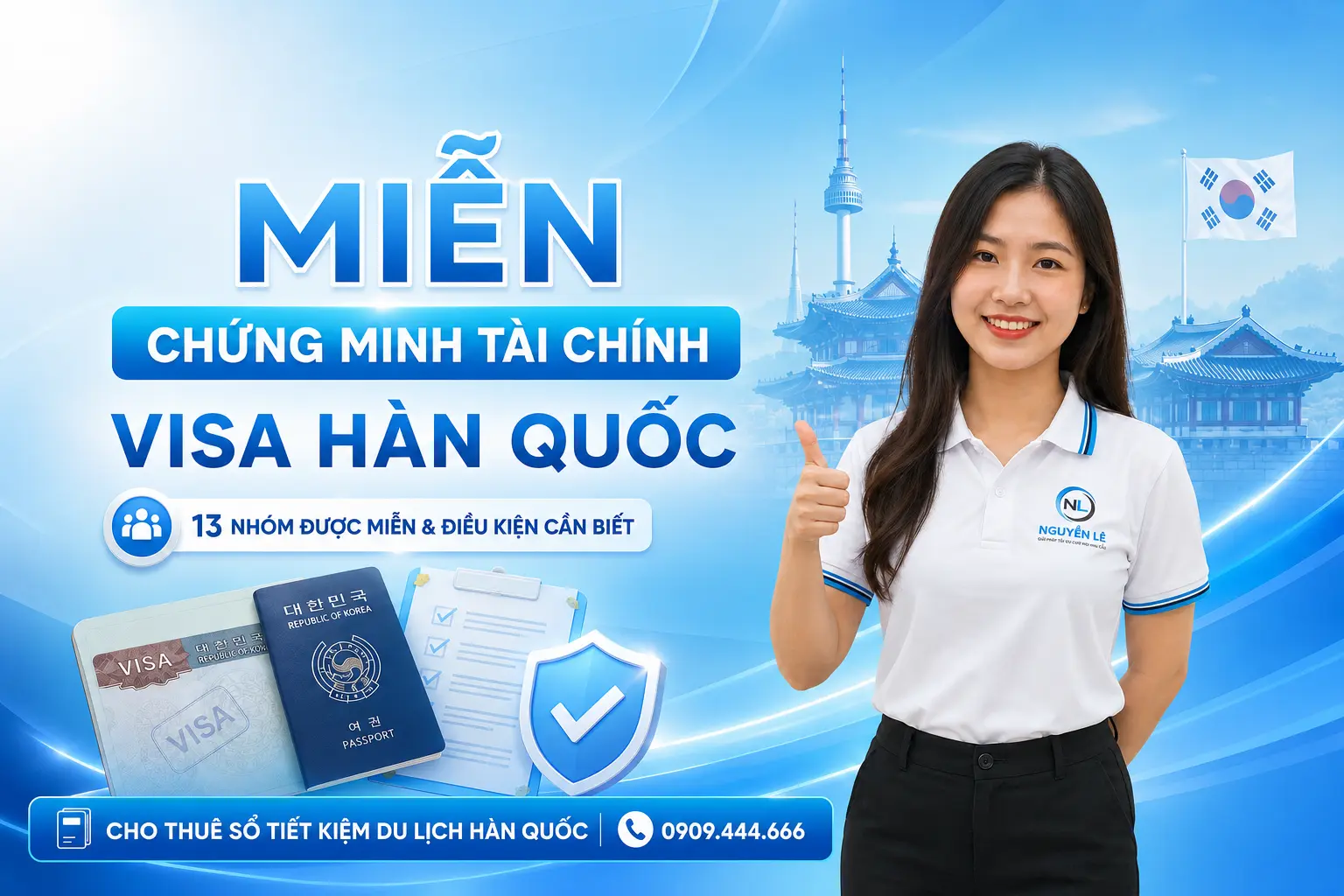 các trường hợp miễn chứng minh tài chính du lịch hàn quốc