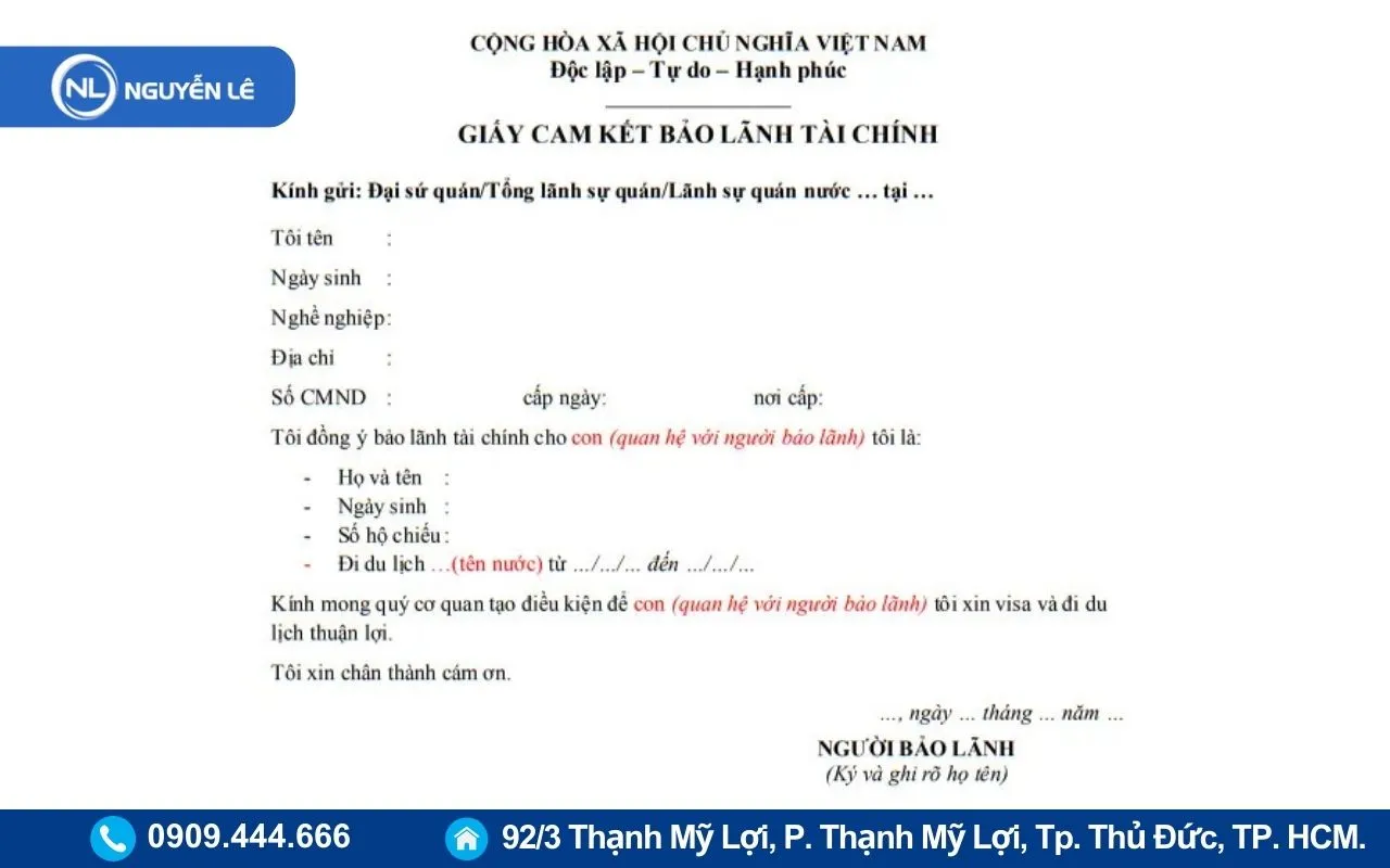 Giấy cam kết không cần xác nhận
