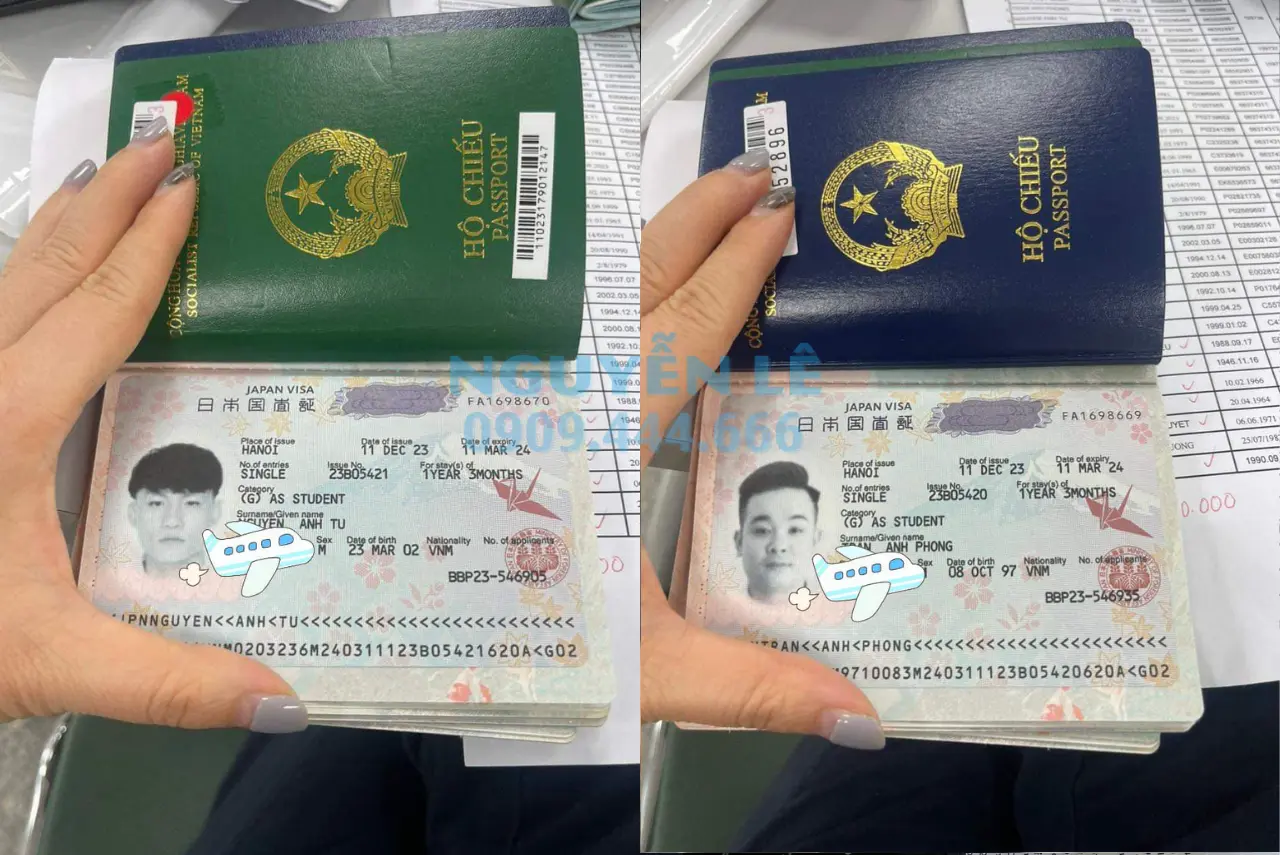 mẫu visa du học nhật bản