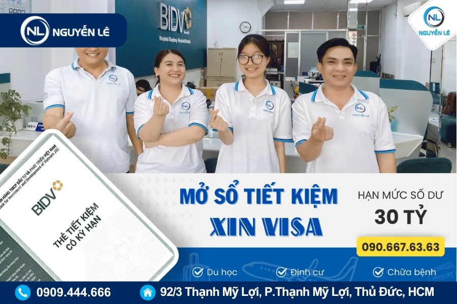 mở sổ tiết kiệm xin visa