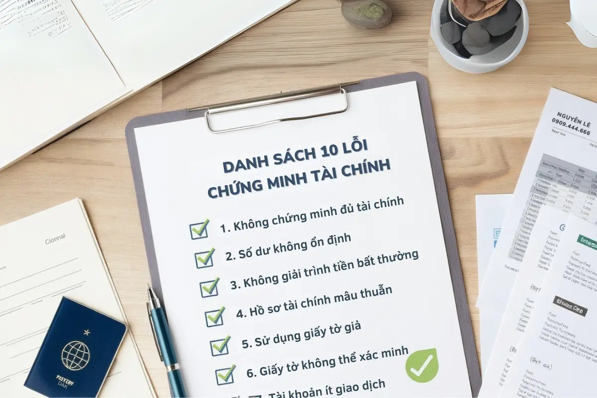 top 10 loi chung minh tai chinh hay gap khi xin visa
