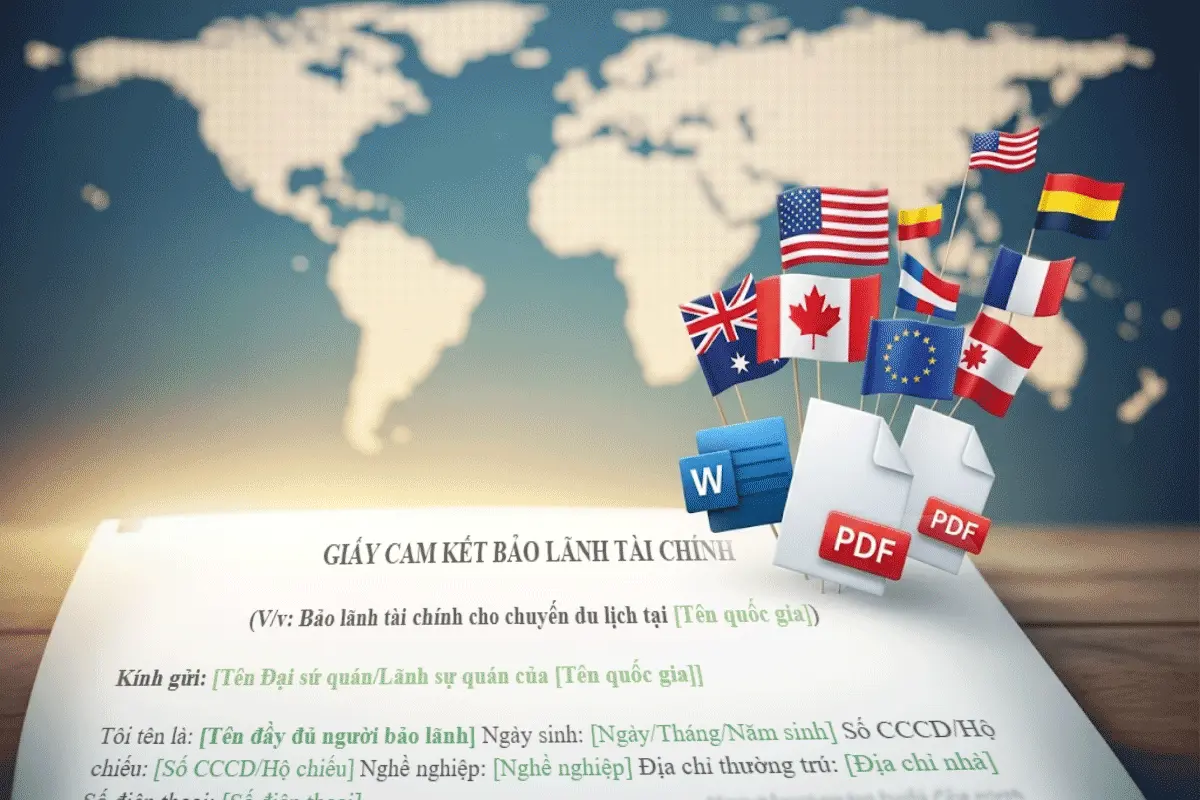 mẫu giấy cam kết bảo lãnh tài chính xin visa