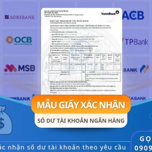 mẫu giấy xác nhận số dư tài khoản ngân hàng