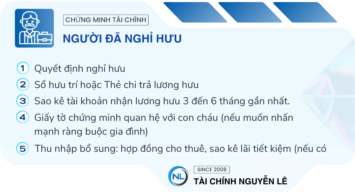 chứng minh tài chính người đã nghỉ hưu