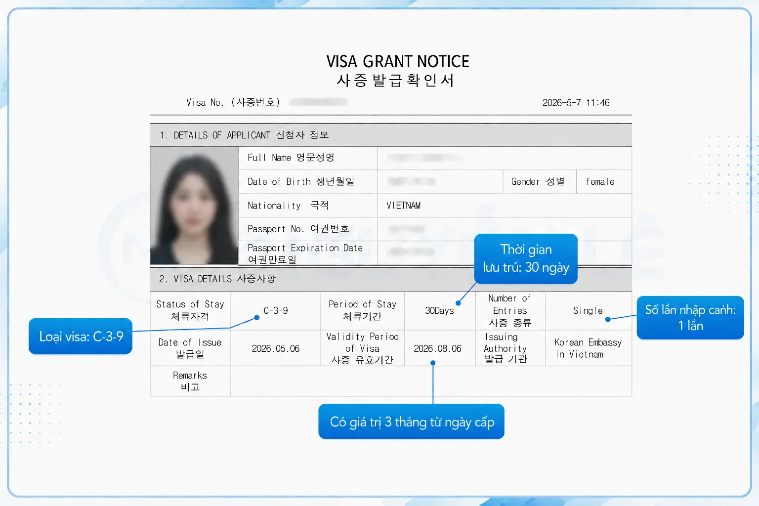 visa c-3-9 nhập cảnh 1 lần lưu trú 30 ngày