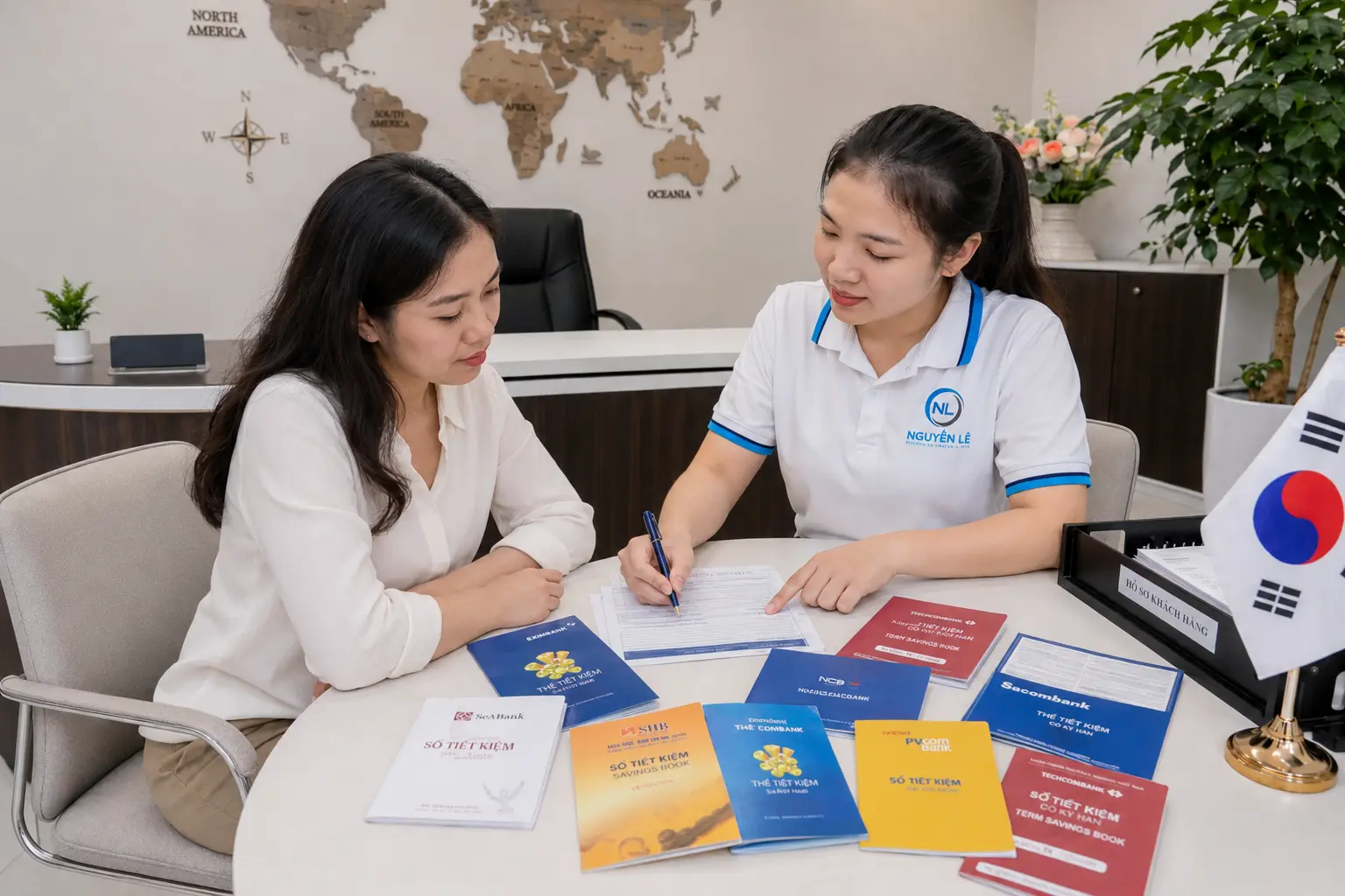 tư vấn khách hàng mở sổ tiết kiệm