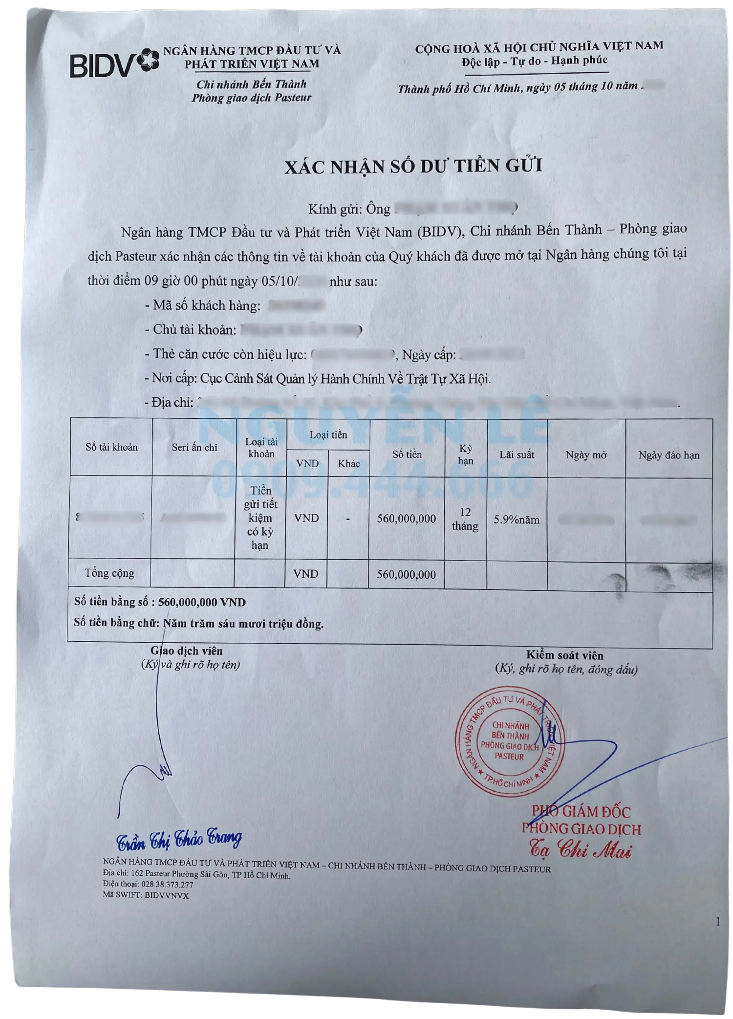 Mẫu giấy xác nhận số dư sổ tiết kiệm xin du học nhật